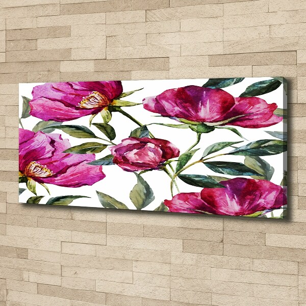 Canvas wall art Pink peonies