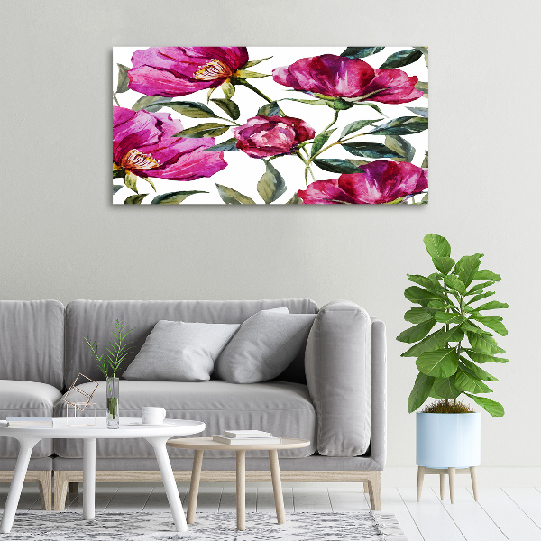 Canvas wall art Pink peonies