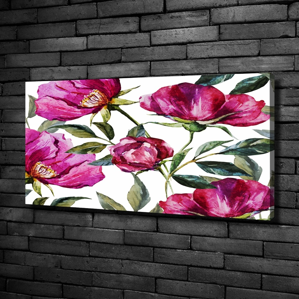 Canvas wall art Pink peonies