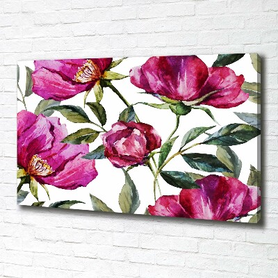 Canvas wall art Pink peonies