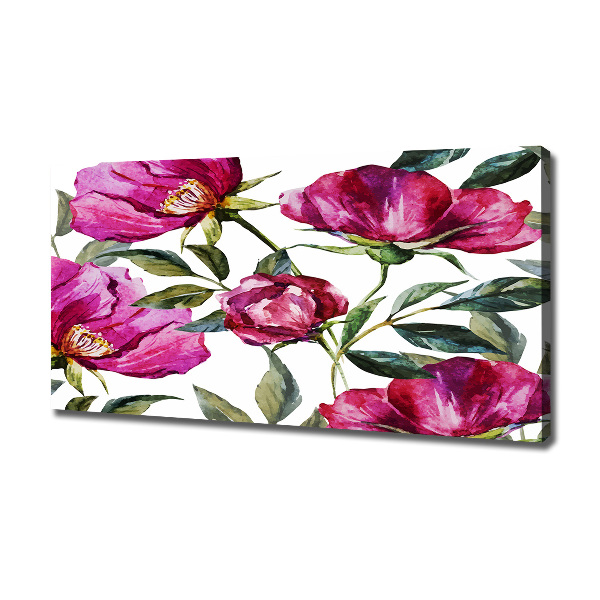 Canvas wall art Pink peonies