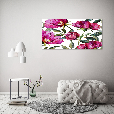 Canvas wall art Pink peonies