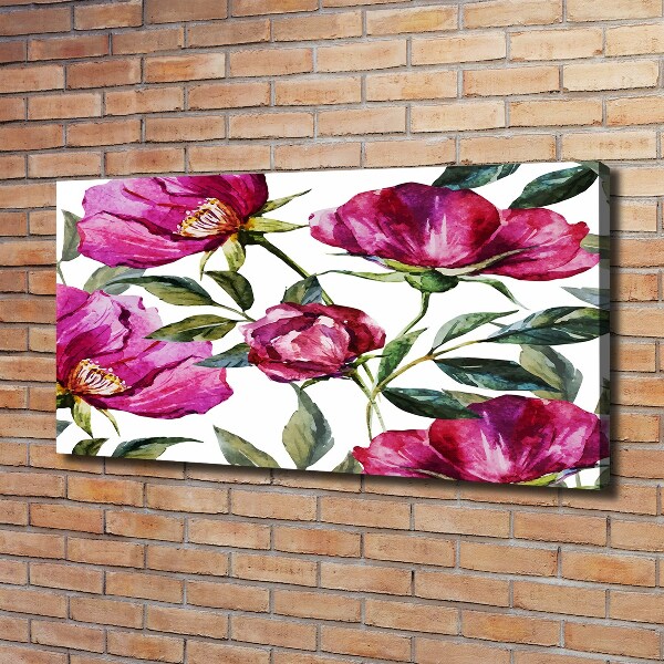 Canvas wall art Pink peonies