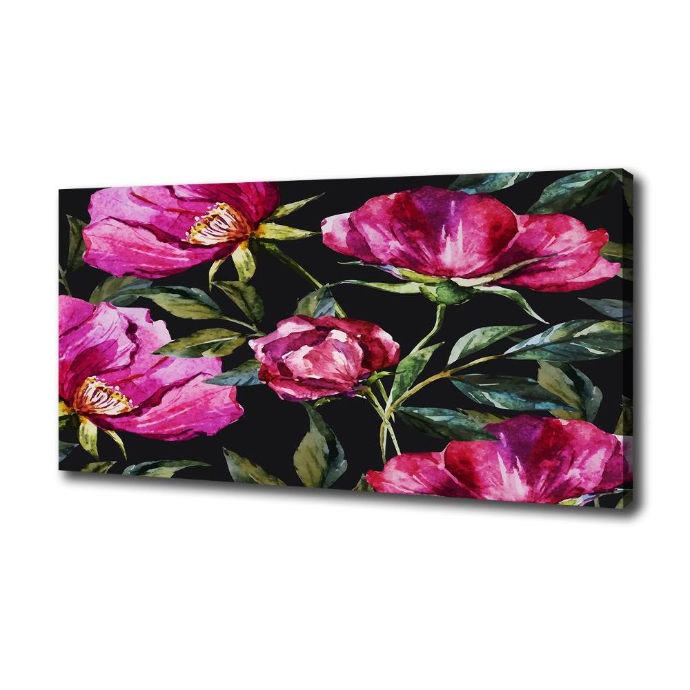 Canvas wall art Pink peonies