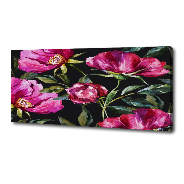 Canvas wall art Pink peonies