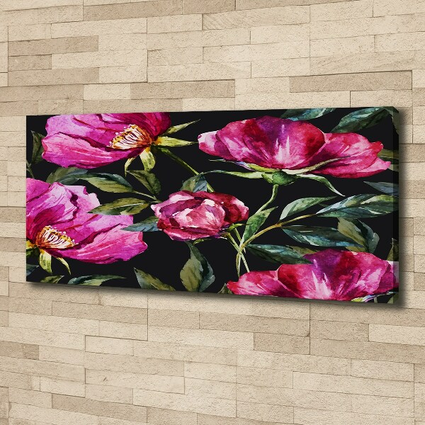 Canvas wall art Pink peonies