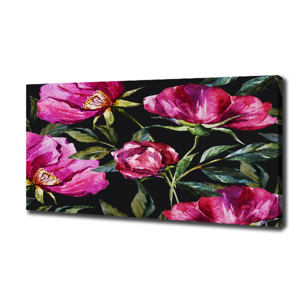 Canvas wall art Pink peonies