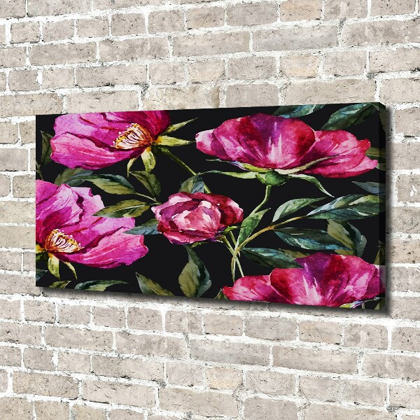 Canvas wall art Pink peonies