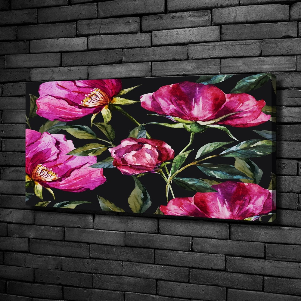 Canvas wall art Pink peonies