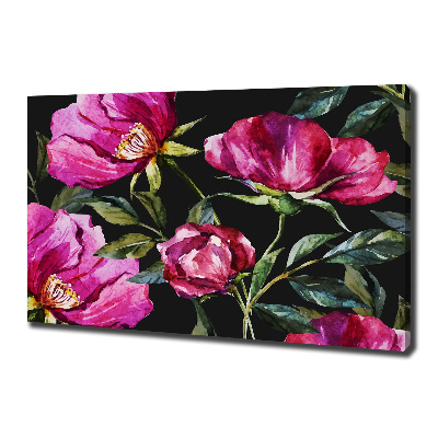 Canvas wall art Pink peonies