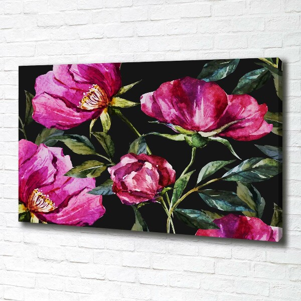 Canvas wall art Pink peonies