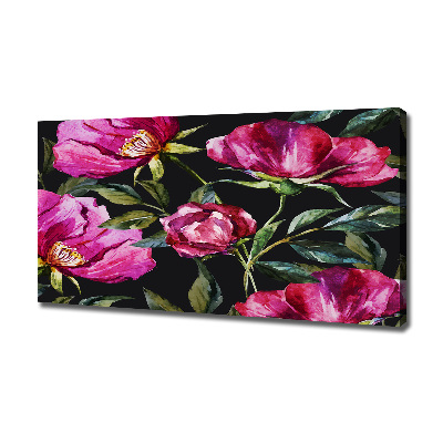 Canvas wall art Pink peonies