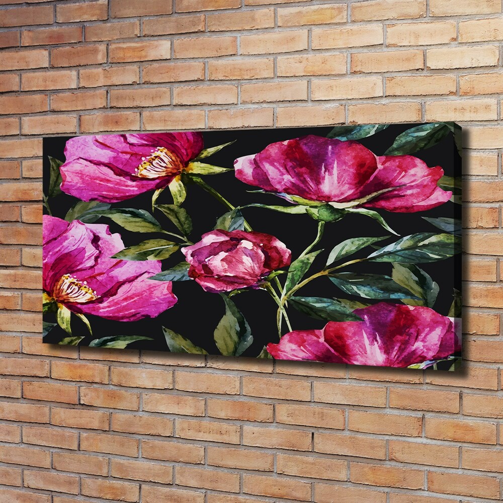 Canvas wall art Pink peonies