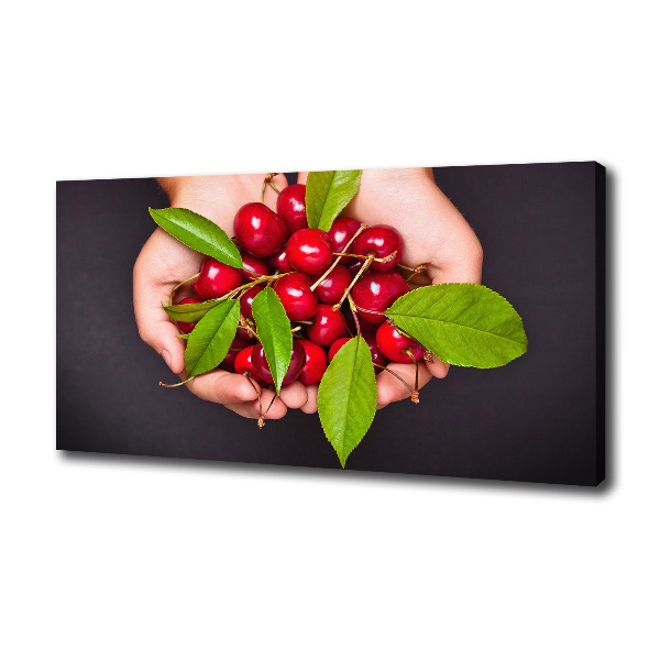 Canvas wall art Cherries in the hands