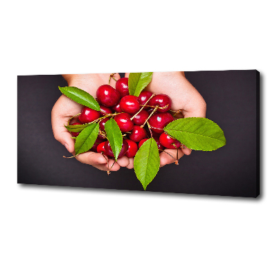 Canvas wall art Cherries in the hands