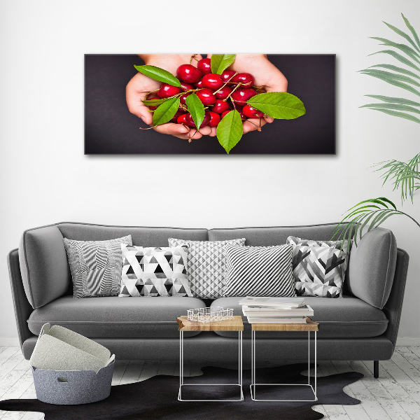 Canvas wall art Cherries in the hands