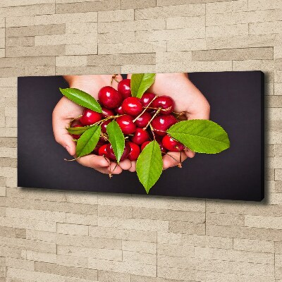 Canvas wall art Cherries in the hands