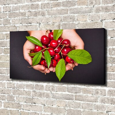 Canvas wall art Cherries in the hands