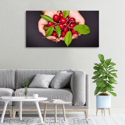 Canvas wall art Cherries in the hands