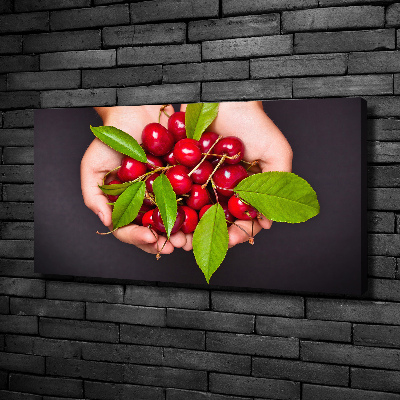 Canvas wall art Cherries in the hands