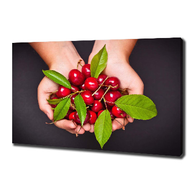 Canvas wall art Cherries in the hands