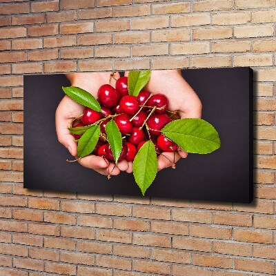 Canvas wall art Cherries in the hands