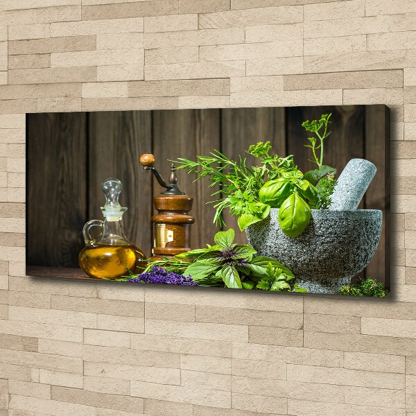 Canvas wall art Herbs in a mortar