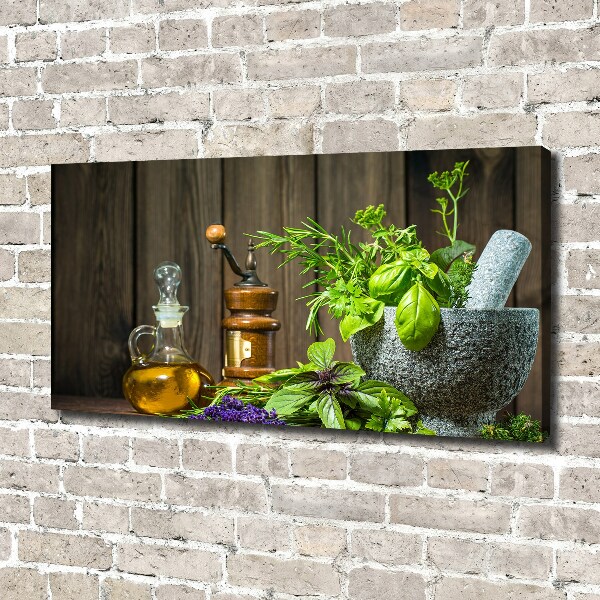 Canvas wall art Herbs in a mortar