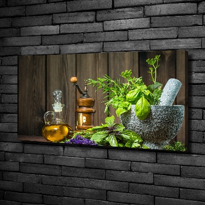 Canvas wall art Herbs in a mortar