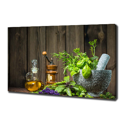 Canvas wall art Herbs in a mortar