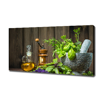 Canvas wall art Herbs in a mortar