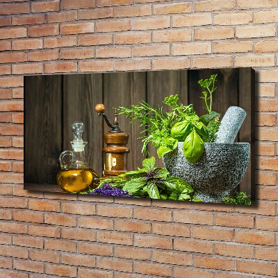 Canvas wall art Herbs in a mortar