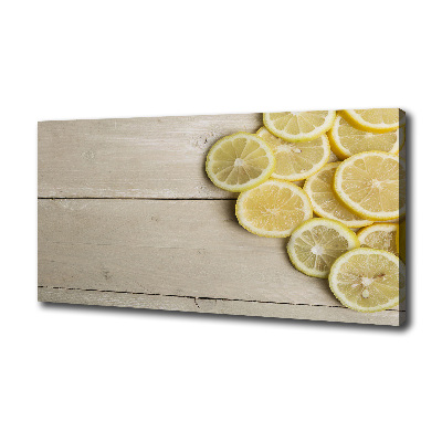 Canvas wall art Lemons wood