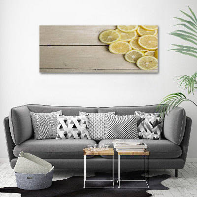 Canvas wall art Lemons wood