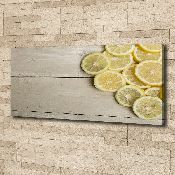 Canvas wall art Lemons wood