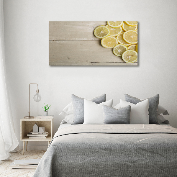 Canvas wall art Lemons wood