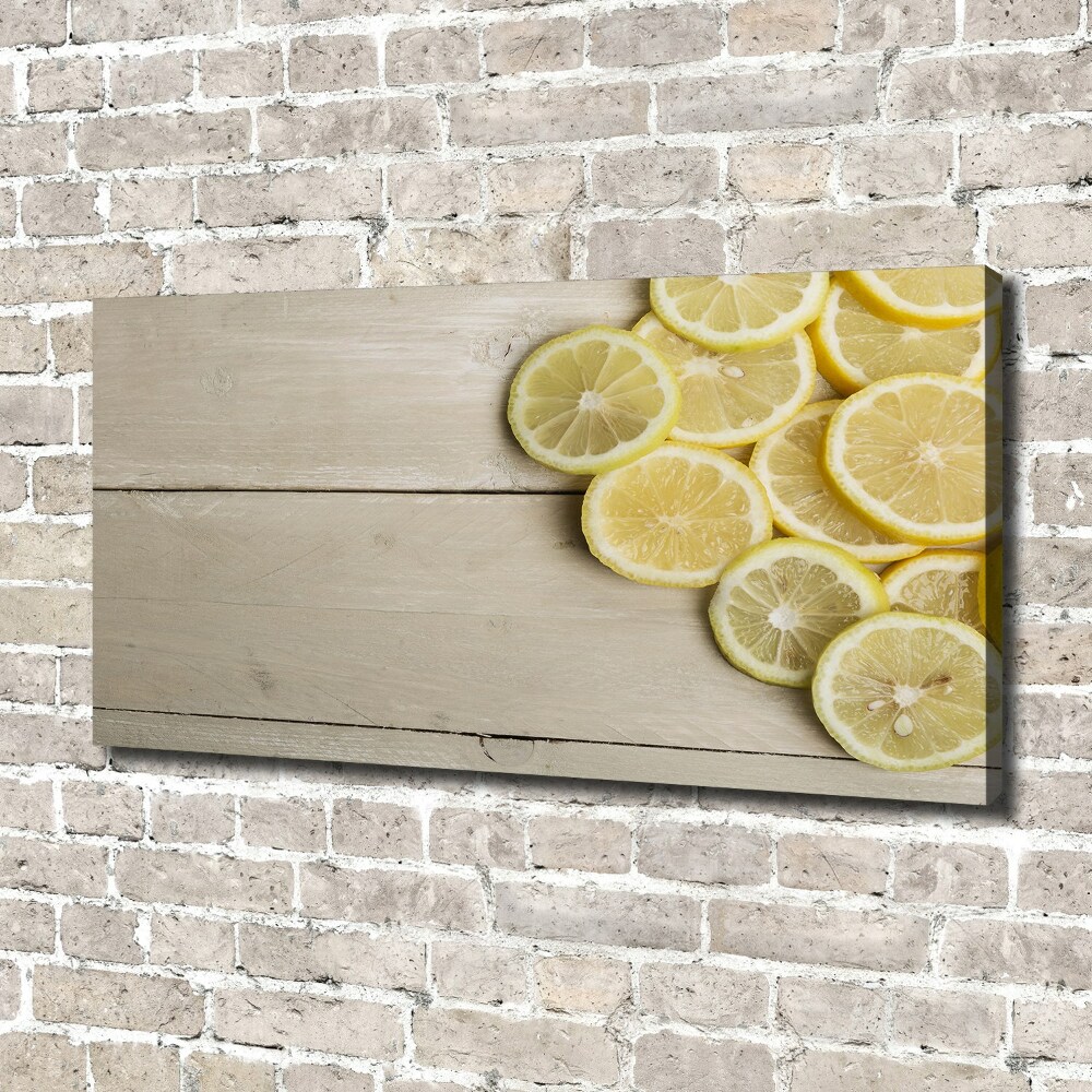 Canvas wall art Lemons wood