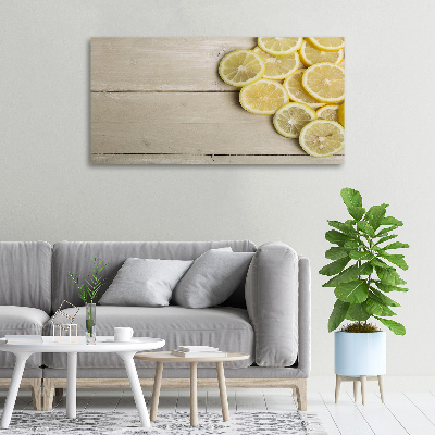 Canvas wall art Lemons wood