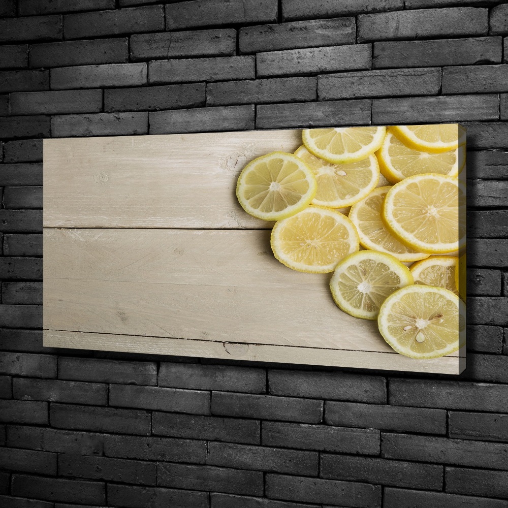 Canvas wall art Lemons wood