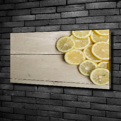 Canvas wall art Lemons wood