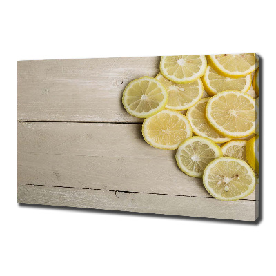 Canvas wall art Lemons wood