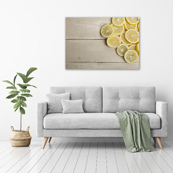 Canvas wall art Lemons wood