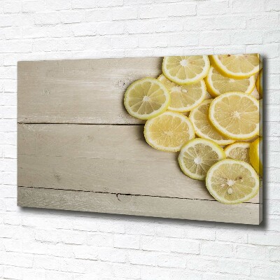 Canvas wall art Lemons wood