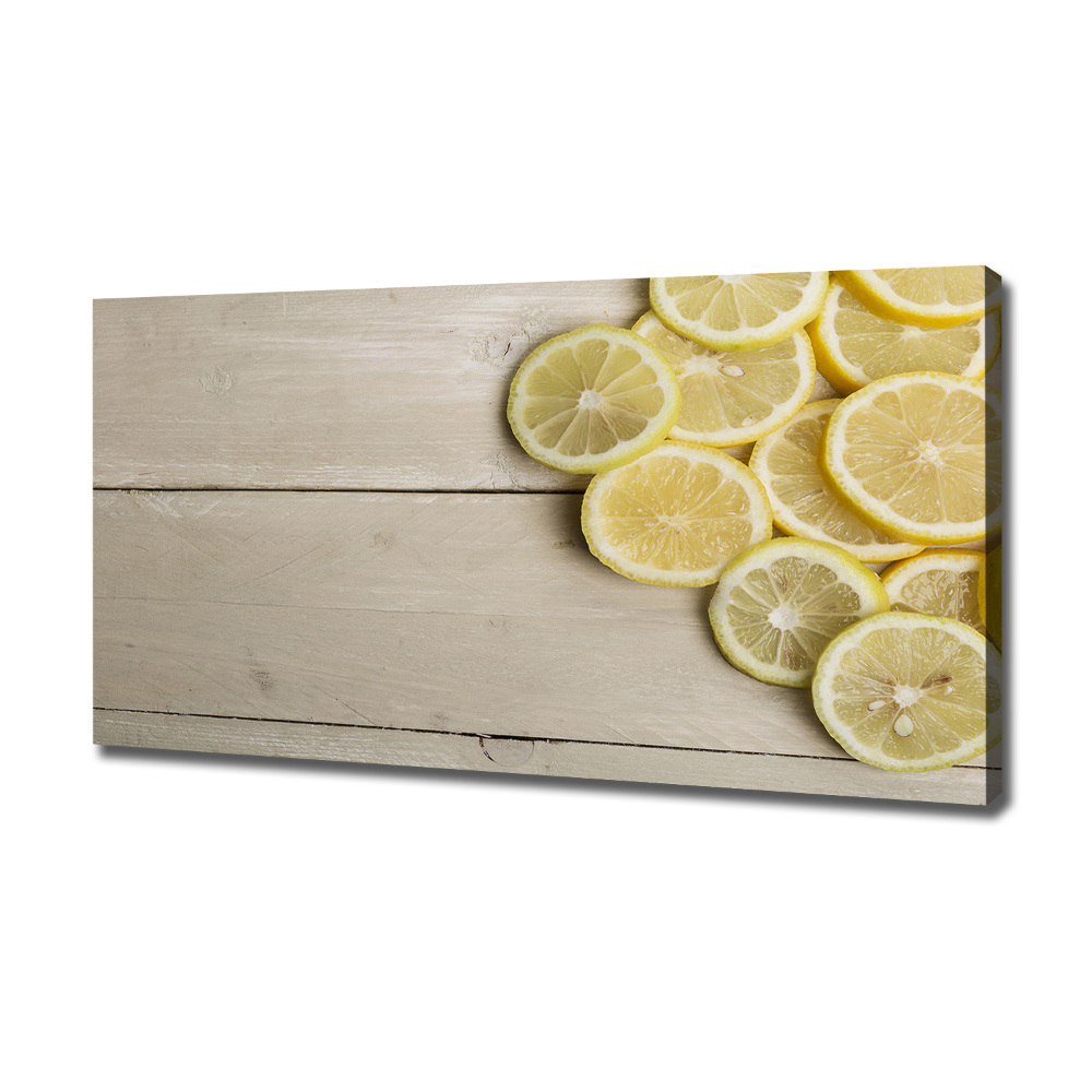 Canvas wall art Lemons wood