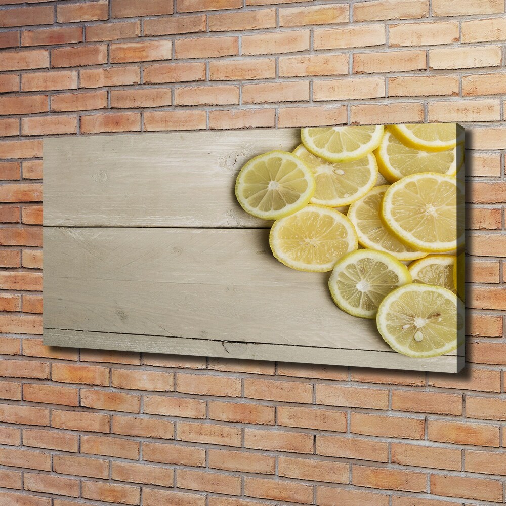 Canvas wall art Lemons wood