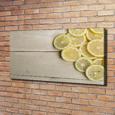 Canvas wall art Lemons wood