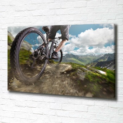 Canvas wall art Mountain biking