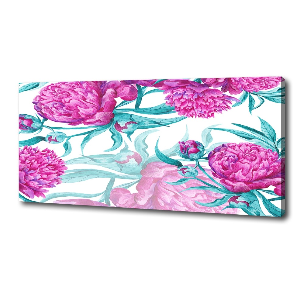 Canvas wall art Pink peonies