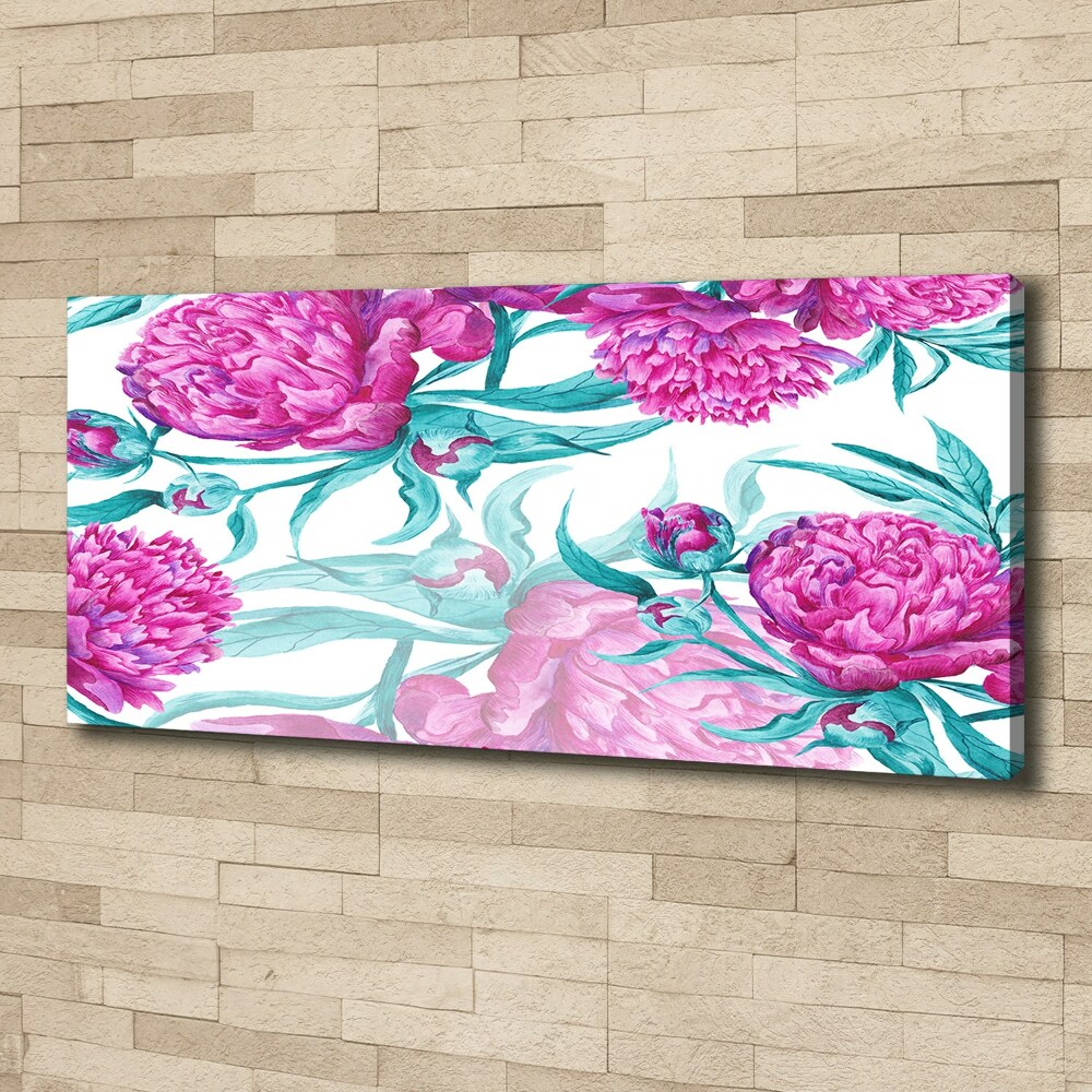 Canvas wall art Pink peonies