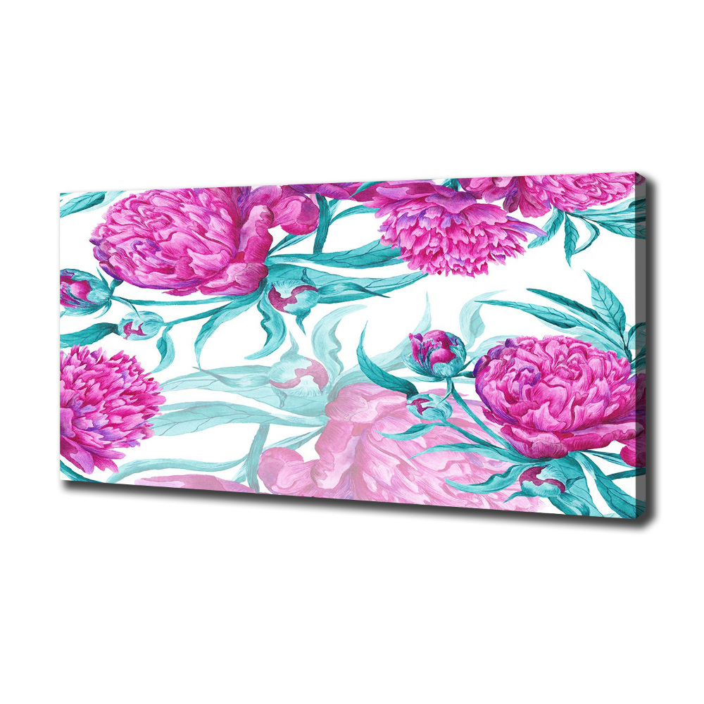 Canvas wall art Pink peonies